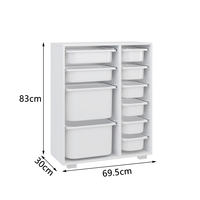 שידת איחסון מכלים רחבה דגם טוי TOY לבן