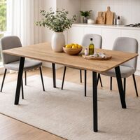 שולחן אוכל מלבני 120×70 ס״מ עם רגלי מתכת שחורות דגם גולן GOLAN