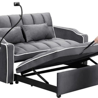 ספה נפתחת למיטה זוגית עם טעינת USB דגם לאציו LAZIO-2 אפור כהה