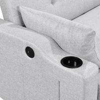 ספה דו-מושבית נפתחת למיטה זוגית דגם פצ’רטי PACERTI אפור בהיר