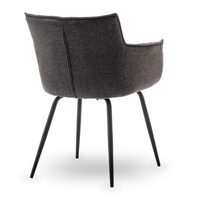 זוג כסאות לפינת אוכל מרופדים דגם קפטן CAPITAN אפור