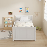 מיטת ילדים מעץ מלא כולל מיטת חבר מגירות אחסון ו 2 מזרנים דגם סמיילי