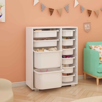 שידת איחסון מכלים רחבה דגם טוי TOY לבן