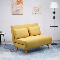 ספה ברוחב 120 נפתחת למיטה מרופדת בד רחיץ דגם נינט חרדל