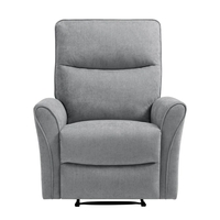 כורסת טלוויזיה מרופדת בד רחיץ עם הדום נשלף דגם אנה אפור בהיר