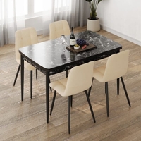 סט פינת אוכל מלבנית נפתחת ציפוי פורמיקה כולל 4 כסאות דגם אורלנדו