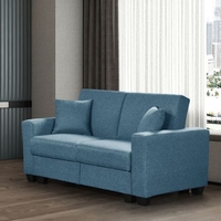 ספה דו מושבית נפתחת למיטה כולל ארגז אחסון דגם נפטון כחול