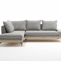 ספה פינתית יוקרתית עם בסיס עץ מלא ופורניר אלון דגם נויה