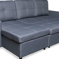 ספה פינתית עם ארגז מצעים דגם מודנה Modena אפור כהה