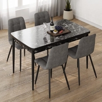 סט פינת אוכל מלבנית נפתחת ציפוי פורמיקה כולל 4 כסאות דגם אורלנדו