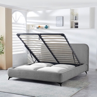 מיטה זוגית למזרן 160*200 כולל ארגז מצעים דגם הולה HOLLE אפור