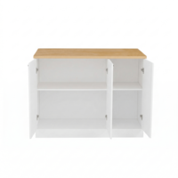 אי למטבח משולב שולחן בר דגם לורן Loren Door לבן משולב עץ | מבית WOODY