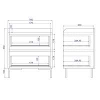 שידת לילה עם שתי מגירות דגם פול PAUL