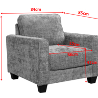 כורסת יחיד לסלון מרופדת בד דגם רינו RINO אפור בהיר