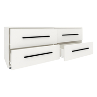 מזנון שידת טלוויזיה ברוחב 120 עם 4 מגירות בגוון לבן דגם סיינה SIENA