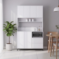 ארון שירות למטבח 120×210 עם מקום למיקרוגל דגם אוריין Orian לבן | מבית WOODY