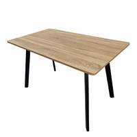 שולחן אוכל מלבני 120×70 ס״מ עם רגלי מתכת שחורות דגם גולן GOLAN