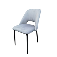 כיסא פינת אוכל איכותי מבד קטיפה רחיץ ודוחה כתמים דגם סטאר אפור