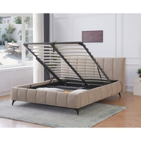 מיטה זוגית למזרן 140*190 עם ארגז מצעים דגם פשן PASSION חום בהיר