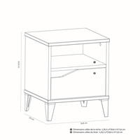 שידת לילה עם מגירה ותא אחסון דגם גיניוס GENIUS