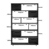 כוורת כוננית מדפים רוחב 120 דגם לופט LOFT XL שחור
