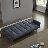 ספה נפתחת למיטה מבד אריג רחיץ ודוחה כתמים דגם בריסל כחול