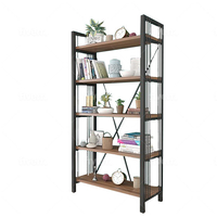 ספרייה בעלת חמישה מדפים מעץ דגם אינצ'י INCI חום WALNUT