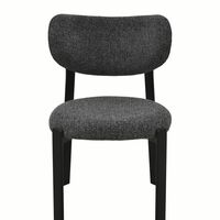 זוג כסאות לפינת אוכל מרופדים בד רחיץ דגם דורי רגל שחורה