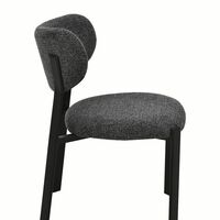 זוג כסאות לפינת אוכל מרופדים בד רחיץ דגם דורי רגל שחורה