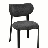 זוג כסאות לפינת אוכל מרופדים בד רחיץ דגם דורי רגל שחורה