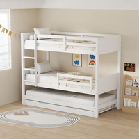 מיטת קומתיים מעץ מלא ואיכותי כולל 2 מיטות חבר ו 4 מזרנים דגם ביל