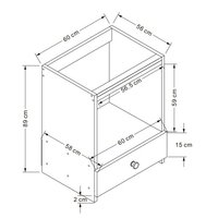 ארון שירות לתנור בילט אין וכיריים דגם בזלת לבן