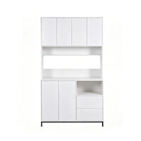 ארון שירות למטבח 120×210 עם מקום למיקרוגל דגם אוריין Orian לבן | מבית WOODY