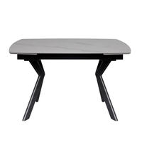 שולחן אוכל אבן קרמית נפתח דגם גפן 120 לבן