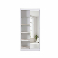 ארון הזזה 2 דלתות 100×220 מראה צד ימין דגם מיאמי Miami לבן | מבית WOODY