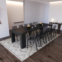 קונסולה נפתחת לפינת אוכל 3 מטר דגם לורד שחור