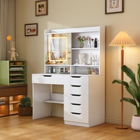 שידת איפור עם תאורת לד דגם קלואי CHLOE לבן