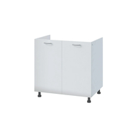 ארונות מטבח מודרני ברוחב 80 כולל כיור נירוסטה דגם מליבו Malibu לבן