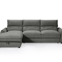 מערכת ישיבה פינתית נפתחת למיטה דגם ולנטיין אפור