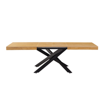 פינת אוכל נפתחת 160-240 דגם אפולו Apollo עץ טבעי רגל שחורה | מבית WOODY