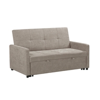 ספה דו מושבית ברוחב 140 נפתחת למיטה רחבה עם ראש מתכוונן דגם אורטל קפוצ'ינו