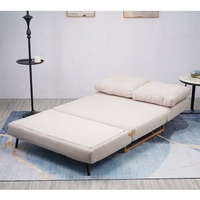 ספה ברוחב 120 נפתחת למיטה מרופדת בד רחיץ דגם לילך קרם