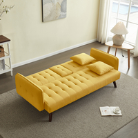 ספה נפתחת למיטה כולל בר כוסות דגם סיקסטיז חרדל