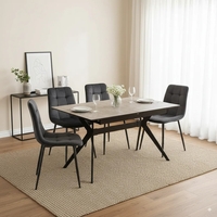 פינת אוכל נפתחת 1.2-2.0 מ' עם 4 כסאות דגם סנטוריני אפור-רוז