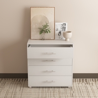 שידת 4 מגירות רחבה בגוון לבן דגם OPAL אופאל