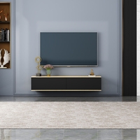 מזנון צף ברוחב 160 דגם אווה EVA אלון משולב דלתות שחורות