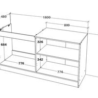 ארון מטבח מודרני ברוחב 1.6 כולל כיור נירוסטה דגם סיגלית