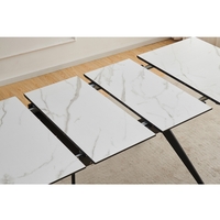 פינת אוכל נפתחת 1.2-2.0 מ' עם 4 כסאות דגם סנטוריני לבן-רוז