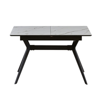 פינת אוכל נפתחת 1.2-2.0 מ' עם 4 כסאות דגם סנטוריני לבן-רוז