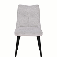 זוג כיסאות מעוצבים לפינת אוכל מרופדים בד רחיץ דגם דקל קפוצינו קרם